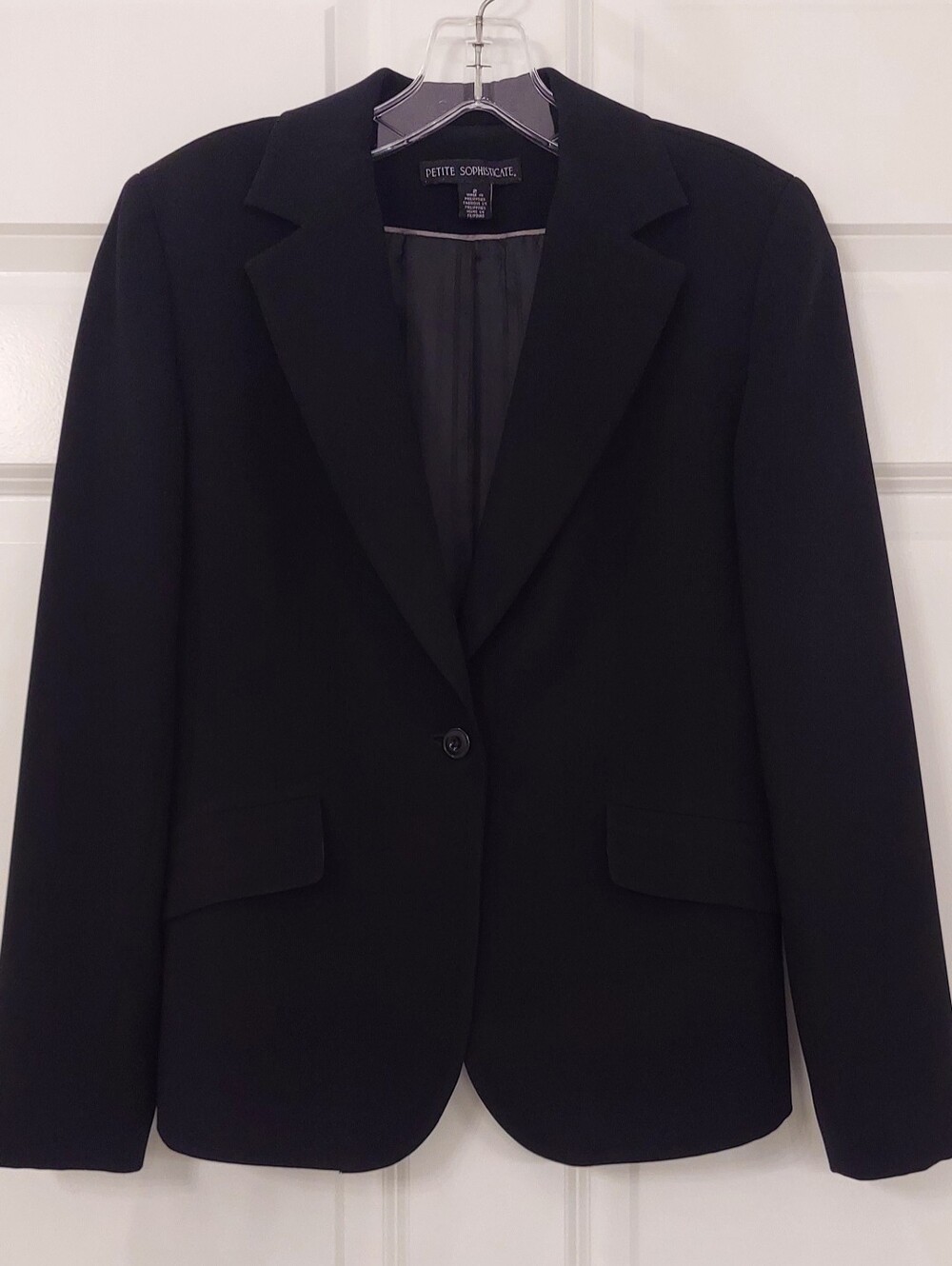 PETITE SOPHISTICATE | 2P Black Classic Suit Jacket. Fully Lined.  Vintage Y2K.